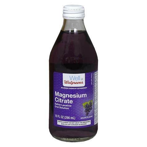 While patients sometimes use it for relief of constipation, whenever possible they should choose milder la. . Walgreens magnesium citrate